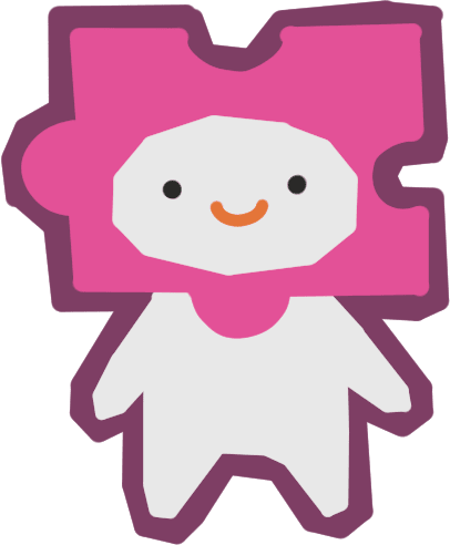 Trove puzzle-piece mascot